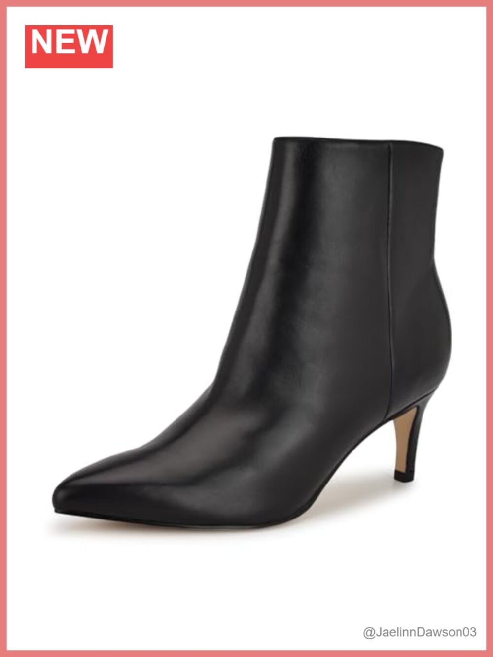 Nine West Leather Ankle Boots Pointed Toe Stiletto Heel Side Zip Booties